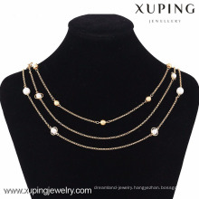42813 Wholesale Women 18k Gold Pearl Artificial Jewellery Chain Necklace